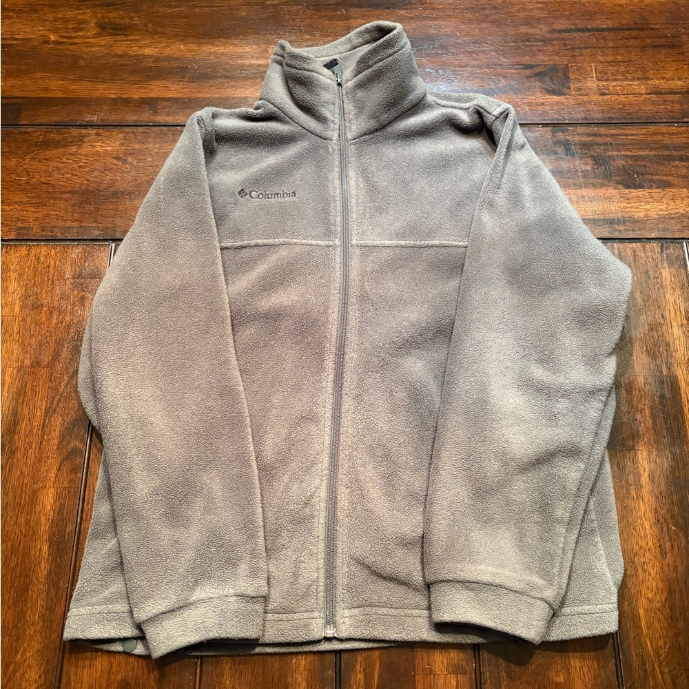Kids Columbia Gray Fleece Full Zip Jacket Size 14/16